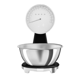 Кухонные весы SMEG KSF01BLWW, черные, аналогово-цифровой дисплей, макс. вес 5 кг, шаг 1 г.