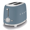 Тостер SMEG 50-х годов, 2 ломтика, корпус из нержавеющей стали, 6 уровней поджаривания, синий шторм