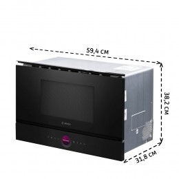 Микроволновая печь Bosch BFR7221B1, 21 л, 900Вт, 5 режимов, инвертер, черный, петли справа