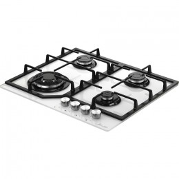 Варочная панель Monsher MGG 63 Blanc, газ, 4 конфорки, 59 см, электроподжиг, газ-контроль, белая.
