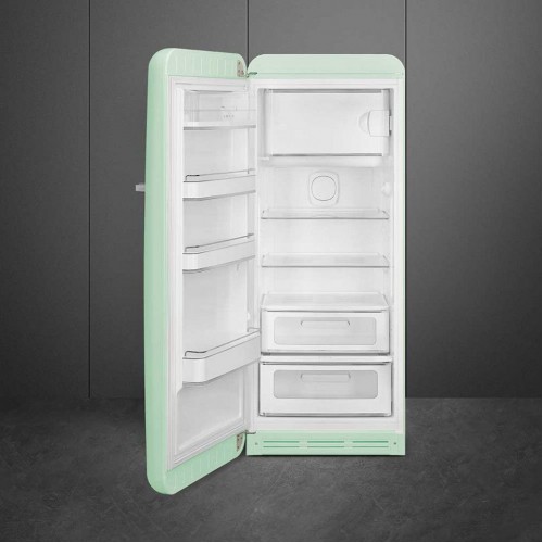Холодильник SMEG 50-х годов, однокамерный с морозильной камерой, 270 л, пастельный зеленый, инверторный компрессор, LED освещение