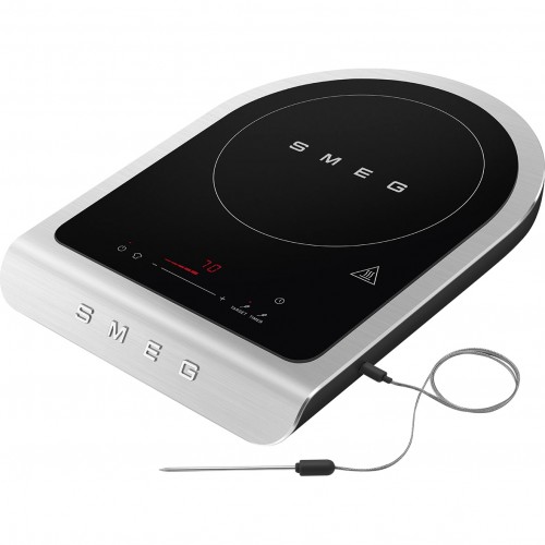 Настольная индукционная плита Smeg 1 зона, 1.45/2.1 кВт, сенсорное управление, таймер, черный матовый