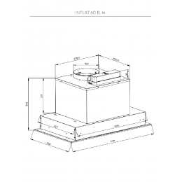 Вытяжка Kuppersberg INFLAT 60 B, 780 м³/ч, сенсорное управление, 3 скорости, таймер, черная.