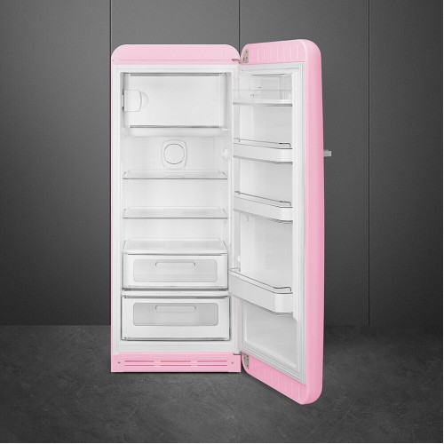 Холодильник SMEG/ Холодильник SMEG, ВхШхГ 1530х601х728 мм, отдельностоящий, стиль 50-х, однокамерный, внутренняя морозильная камера, объем 270 л (244 + 26), LED освещение, инверторный компрессор, энергоэффективность С, цвет розовый