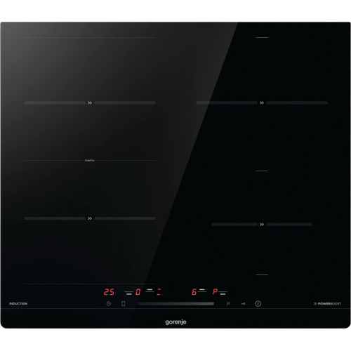 Встраиваемая индукционная варочная панель GORENJE 60 см с 4 конфорками, слайдерным управлением, таймером и функцией Bridge, черная