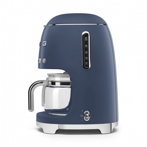 Капельная кофеварка SMEG 50-х годов, 1050 Вт, 10 чашек, темно-синяя – идеальный выбор для фильтрованного кофе
