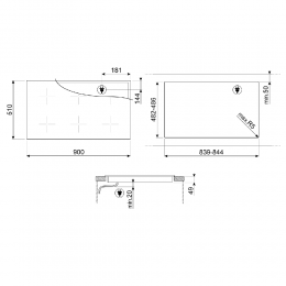 Встраиваемая индукционная панель SMEG si1m4954d, 90 см, Multizone, черная.
