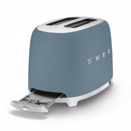 Тостер SMEG TSF01SBMEU, 2 ломтика, нержавеющая сталь, 6 уровней поджаривания, синий шторм.