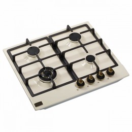 Встраиваемая варочная панель Korting hg 661 ctb, газ, 60 см, 4 конфорки, WOK, слоновая кость, бронза.