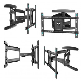 Кронштейн ONKRON M6L black 40-75 VESA до 400x600, наклон -5°/+8°, поворот ±140°, макс. нагрузка 45,5 кг.