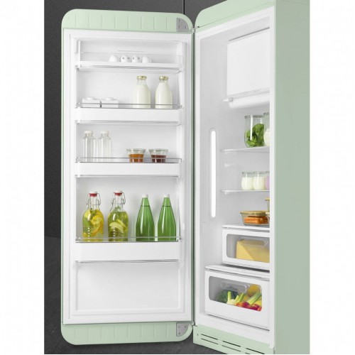 Холодильник SMEG 50-х годов, однокамерный с морозильной камерой, 270 л, пастельный зеленый, инверторный компрессор, LED освещение