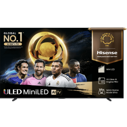 Телевизор ЖК 100'' Hisense/ 100", Ultra HD, Mini LED, Local Dimming Zone 608, 165 Hz, Smart TV (ОС VIDAA U9), Wi-Fi, DVB-T2/T/C/S2/S, HDR 10+, Dolby Vision, Dolby Atmos, Bluetooth, 2.1 2*15W+20W, CI+(1.4), 4хHDMI, 2хUSB, Works with Alexa, A
