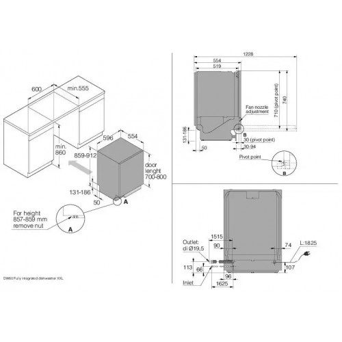 Встраиваемая посудомоечная машина ASKO 746060 - 60 см, 17 комплектов, Wi-Fi, Turbo Combi Drying, 15 программ