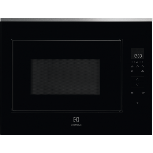 Встраиваемая микроволновая печь ELECTROLUX 25 л, черная/нержавеющая сталь, высота 459 мм