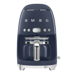 Капельная кофеварка SMEG DCF02NBEU, 1050 Вт, 1.4 л, 10 чашек, темно-синий, 2 уровня крепости.