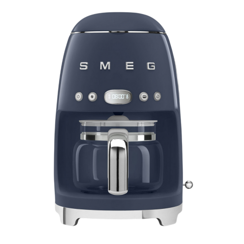 Капельная кофеварка SMEG 50-х годов, 1050 Вт, 10 чашек, темно-синяя – идеальный выбор для фильтрованного кофе