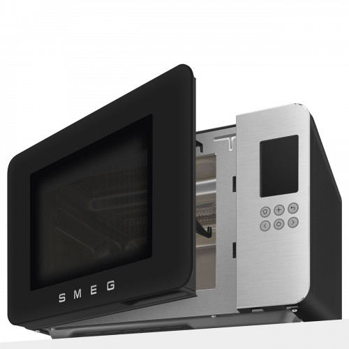 Микроволновая печь SMEG 29 л, 900 Вт, гриль, 18 программ, черная - купить в интернет-магазине