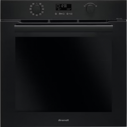 Электрический духовой шкаф Brandt BOH3415A, 592x592x608 мм, 73 л, 10 режимов, гидролизная очистка, черный