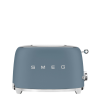 Тостер SMEG 50-х годов, 2 ломтика, корпус из нержавеющей стали, 6 уровней поджаривания, синий шторм