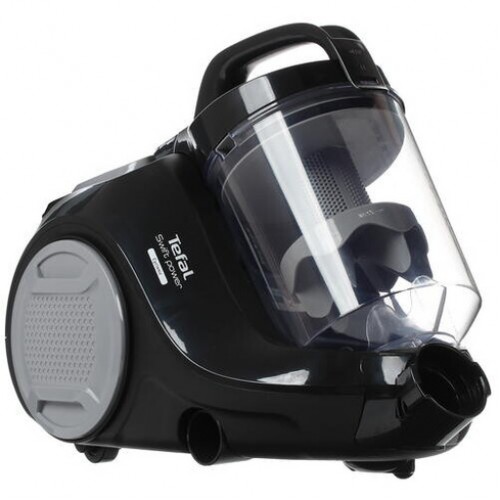 Безмешковый пылесос Tefal/ Безмешковый пылесос Tefal, мощность 750 Вт, сухая уборка, объем контейнера 1.2 л, механическое управление, индикатор максимального уровня пыли, 4 насадки, уровень шума 77 дБ, цвет черный