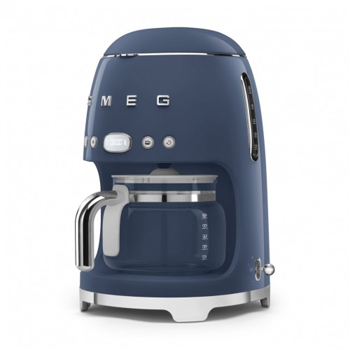 Капельная кофеварка SMEG 50-х годов, 1050 Вт, 10 чашек, темно-синяя – идеальный выбор для фильтрованного кофе