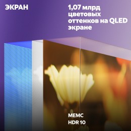 Телевизор LED Yandex 65" ТВ Станция/ Телевизор LED Yandex 65" ТВ Станция Яндекс.ТВ черный 4K Ultra HD 60Hz USB 2.0 = 1шт, USB 3.0 = 1шт WiFi Smart TV