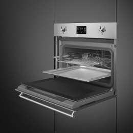 Встраиваемый духовой шкаф SMEG SO4302S3X, 45 см, 41 л, 12 функций, паровая очистка, нерж. сталь