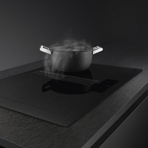 Варочная поверхность Smeg с встроенной вытяжкой, 83 см, индукция, 4 зоны нагрева, слайдерное управление