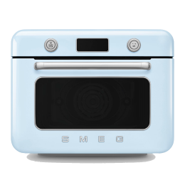 Мини-печь SMEG COF01PBEU, 10 функций, пар, LCD дисплей, 30 л, пастельный голубой.