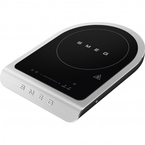 Настольная индукционная плита Smeg 1 зона, 1.45/2.1 кВт, сенсорное управление, таймер, черный матовый