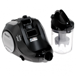 Безмешковый пылесос Tefal/ Безмешковый пылесос Tefal, мощность 750 Вт, сухая уборка, объем контейнера 1.2 л, механическое управление, индикатор максимального уровня пыли, 4 насадки, уровень шума 77 дБ, цвет черный