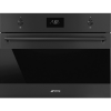 Встраиваемая микроволновая печь SMEG 45 см, 40л, 4 функции, черный матовый, стекло Eclipse