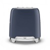 Тостер SMEG 50-х годов, 2 ломтика, нержавеющая сталь, 6 уровней поджаривания, подогрев и размораживание, темно-синий