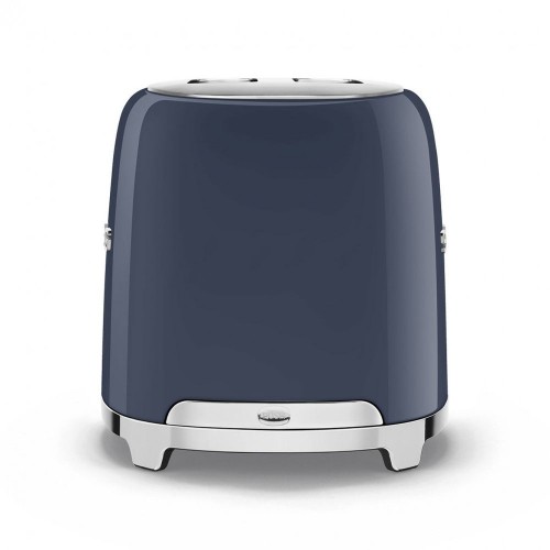 Тостер SMEG 50-х годов, 2 ломтика, нержавеющая сталь, 6 уровней поджаривания, подогрев и размораживание, темно-синий