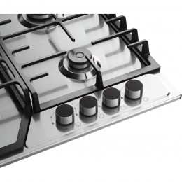 Варочная поверхность Kuppersberg/ KITCHEN RETAIL / Варочная поверхность Kuppersberg, газ, High-Tech, 58 см, автоматический электроподжиг, газ-контроль, форсунки под сжиженый газ, SABAF конфорки, чугунные решетки, цвет нержавеющая сталь, цвет фурнитуры чер
