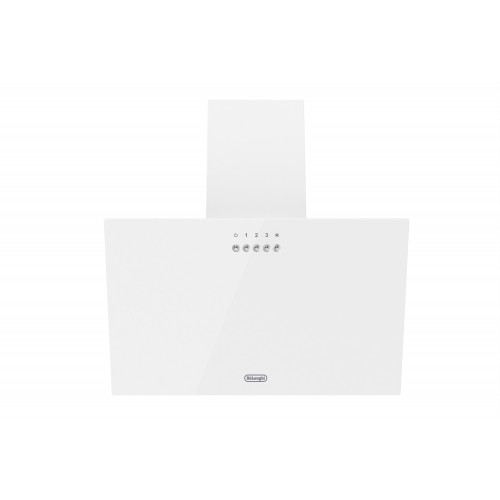 Вытяжка Delonghi/ Вытяжка Delonghi, наклонная, 60 см, отвод/рециркуляция, 650 м3/ч, 3 скорости, механическое управление, LED подсветка, цвет белое стекло