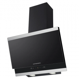 Наклонная вытяжка Kuppersberg F 603 BX, 60 см, 850 м³/ч, 3 скорости, таймер, сенсорное управление, LED, 53 дБ, черный/нержавеющая сталь