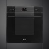 Встраиваемая электрическая духовка SMEG 60 см с микроволновкой, 11 функций, класс А+, черное стекло