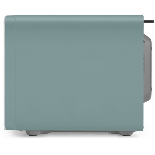 Микроволновая печь SMEG, отдельностоящая, объем 29 л, 4 функции приготовления, гриль, 18 автоматических программ, быстрый старт, размораживание, мощность 900 Вт, 5 уровней мощности, инвертер + поворотный стол, цвет изумрудно-зеленый