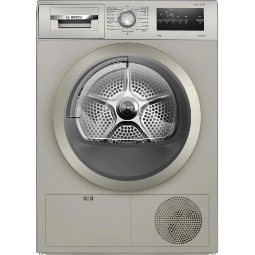 H1: Конденсационный сушильный барабан Bosch Serie 4 8кг Silver inox с QuickDry, AutoDry и EcoSilence™ Motor (84.2х59.8х61.3 см)