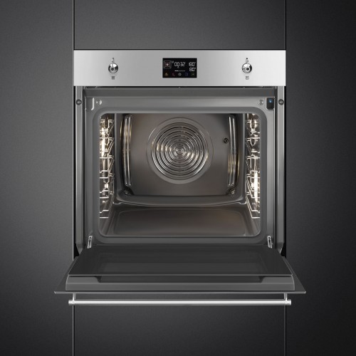Встраиваемый духовой шкаф SMEG Classica - Многофункциональный комбинированный паровой духовой шкаф, 60 см, 12 функций, нержавеющая сталь с защитой от отпечатков пальцев