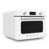 Мини-печь Smeg 30 л с LCD дисплеем, 10 функциями, паром и галогенной подсветкой в стиле 50-х годов - белая
