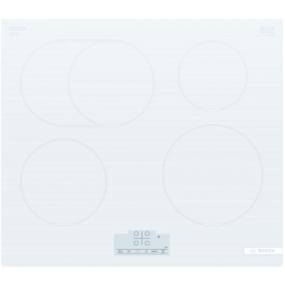 Индукционная варочная панель Bosch PIF612BB1E, 60 см, 4 конфорки, сенсорное управление, белая.
