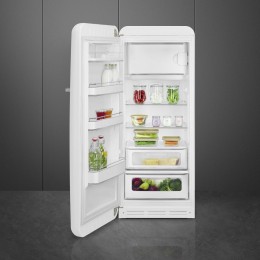 Холодильник SMEG FAB28LWH6, 270 л, однокамерный, морозильная камера, инверторный компрессор, LED, белый, стиль 50-х.