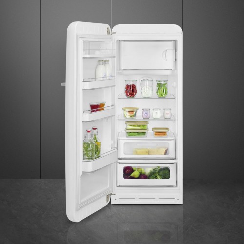 Холодильник SMEG 1530x601x728 мм, однокамерный, стиль 50-х, 270 л, белый, с LED освещением и инверторным компрессором