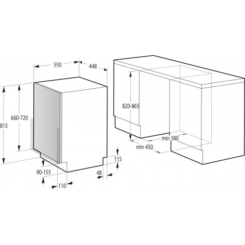 Встраиваемая узкая посудомоечная машина GORENJE – Класс А+++, 11 комплектов посуды, 3 корзины, AquaStop, инверторный мотор