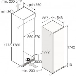 Встраиваемый морозильный шкаф ASKO RBF276DND1, 189л, A++, No Frost, 35 дБ