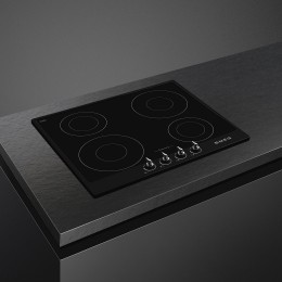 Встраиваемая индукционная панель SMEG si964nm, 60 см, черная, поворотные переключатели.