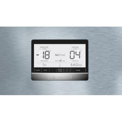 Холодильник Full NoFrost Serie 6 с объемом 619 л, нержавеющая сталь, LCD дисплей, Multi Airflow, AirFresh Filter