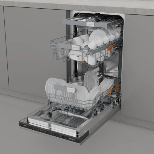 Посудомоечная машина Gorenje/ Посудомоечная машина Gorenje, 45 см, 10 комплектов, 3 корзины 5 программ, кнопочное управление, отсрочка старта, внутренняя подсветка, автооткрывание дверцы, полный AquaStop, инверторный мотор, половинная загрузка